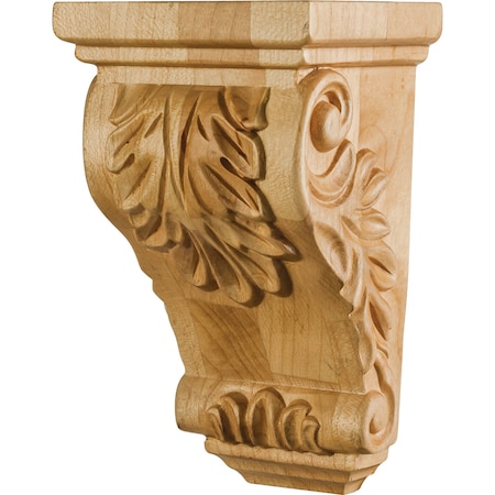 Hardware Resources 3" Wx2-1/2"Dx5"H Rubberwood Acanthus Corbel CORBB-5-RW